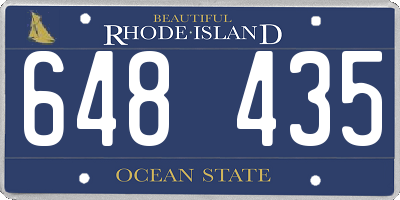 RI license plate 648435