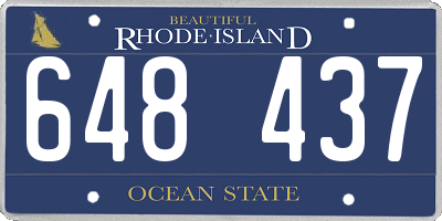 RI license plate 648437