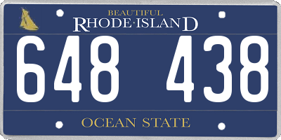 RI license plate 648438