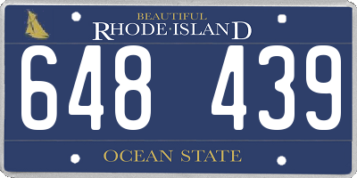 RI license plate 648439
