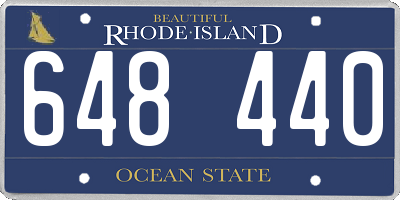 RI license plate 648440