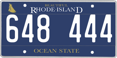RI license plate 648444