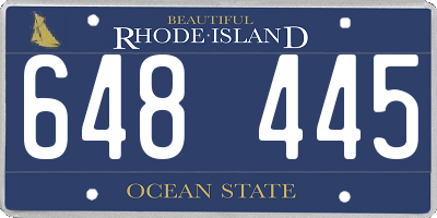 RI license plate 648445