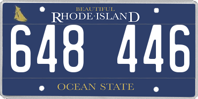 RI license plate 648446