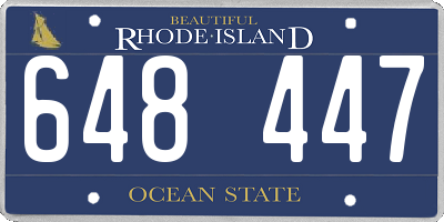 RI license plate 648447