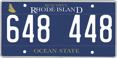 RI license plate 648448