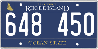 RI license plate 648450