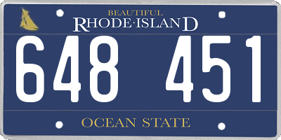 RI license plate 648451