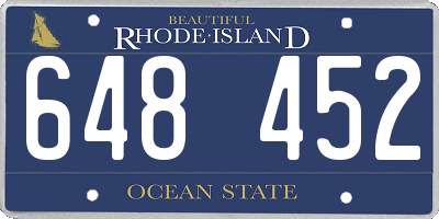 RI license plate 648452