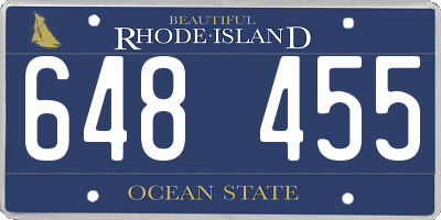 RI license plate 648455