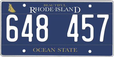 RI license plate 648457