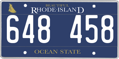 RI license plate 648458
