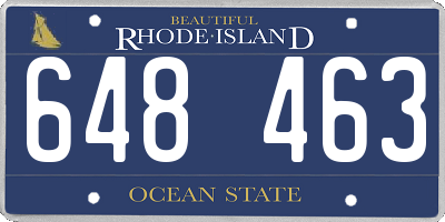 RI license plate 648463