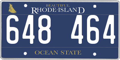 RI license plate 648464