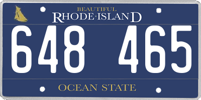 RI license plate 648465