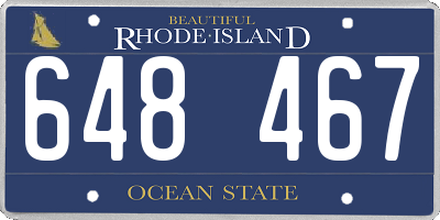 RI license plate 648467