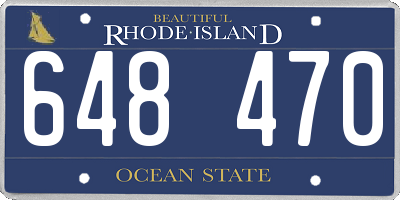 RI license plate 648470