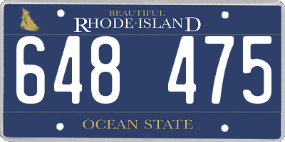 RI license plate 648475