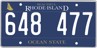 RI license plate 648477