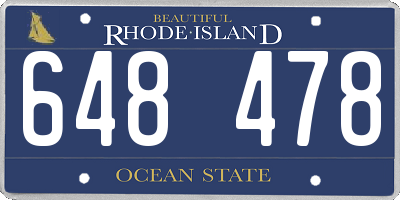 RI license plate 648478