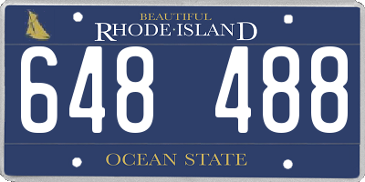 RI license plate 648488