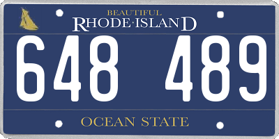 RI license plate 648489
