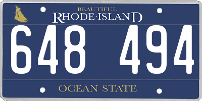 RI license plate 648494