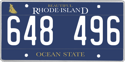 RI license plate 648496