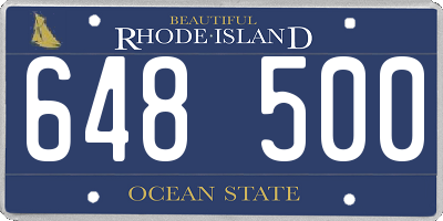 RI license plate 648500