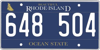 RI license plate 648504