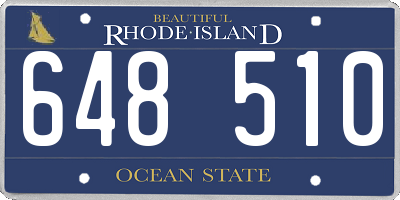 RI license plate 648510