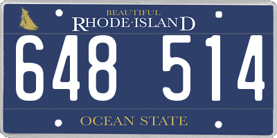 RI license plate 648514