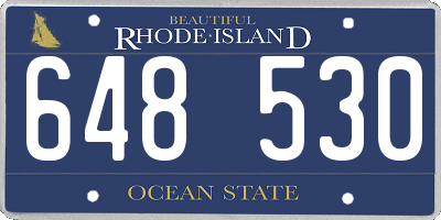 RI license plate 648530