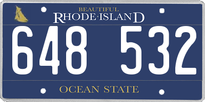 RI license plate 648532