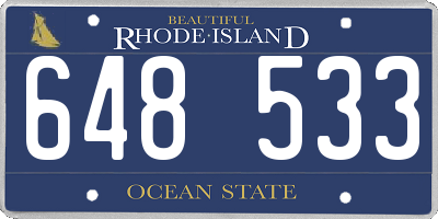 RI license plate 648533