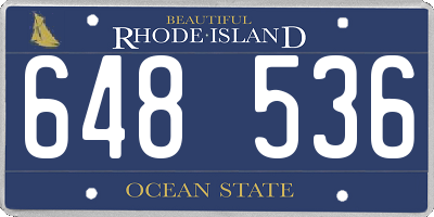 RI license plate 648536
