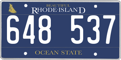 RI license plate 648537