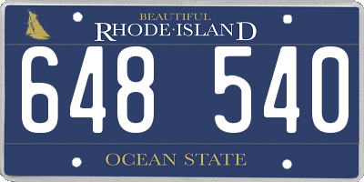RI license plate 648540