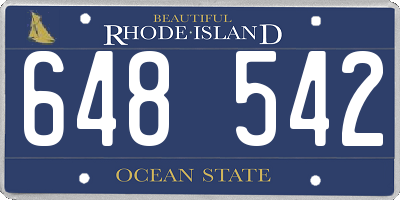 RI license plate 648542