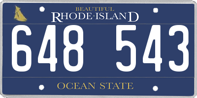 RI license plate 648543