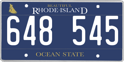 RI license plate 648545