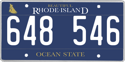 RI license plate 648546