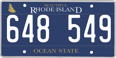 RI license plate 648549