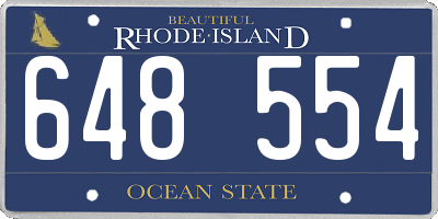 RI license plate 648554