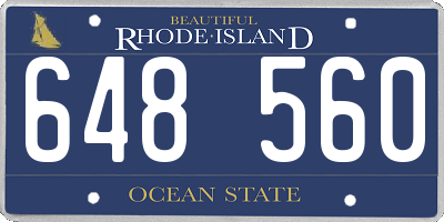 RI license plate 648560