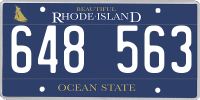 RI license plate 648563