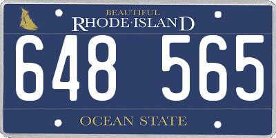 RI license plate 648565