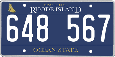 RI license plate 648567