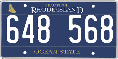 RI license plate 648568