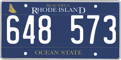 RI license plate 648573